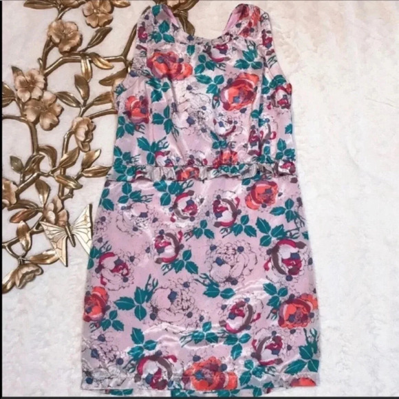 Peppermint Pink Floral Print Dress Size Large - Picture 8 of 9